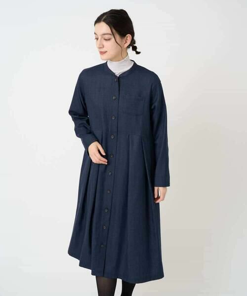 Maison de CINQ / メゾン ドゥ サンク ロング・マキシ丈ワンピース | ウール混デニム前開きワンピース | 詳細7