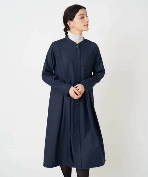 Maison de CINQ / メゾン ドゥ サンク ロング・マキシ丈ワンピース | ウール混デニム前開きワンピース | 詳細8