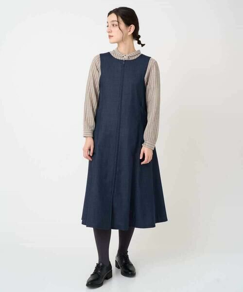 Maison de CINQ / メゾン ドゥ サンク ロング・マキシ丈スカート | ウール混デニム前後2WAYジャンパースカート | 詳細29