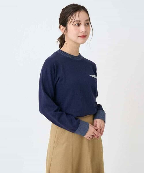 Maison de CINQ / メゾン ドゥ サンク ニット・セーター | 配色デザインポケットニット | 詳細2