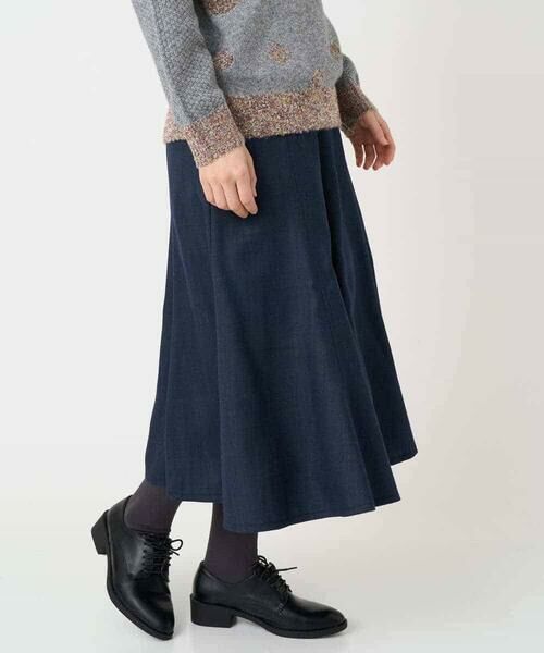 Maison de CINQ / メゾン ドゥ サンク ロング・マキシ丈スカート | ウール混デニムフレアスカート | 詳細5