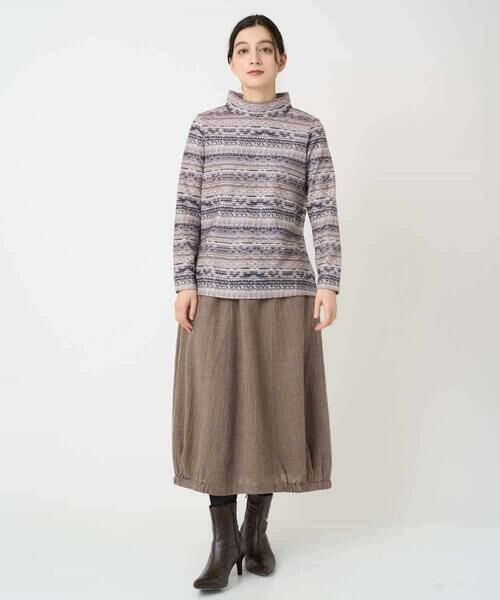 Maison de CINQ / メゾン ドゥ サンク カットソー | [日本製]編地柄プリントカットソー | 詳細17