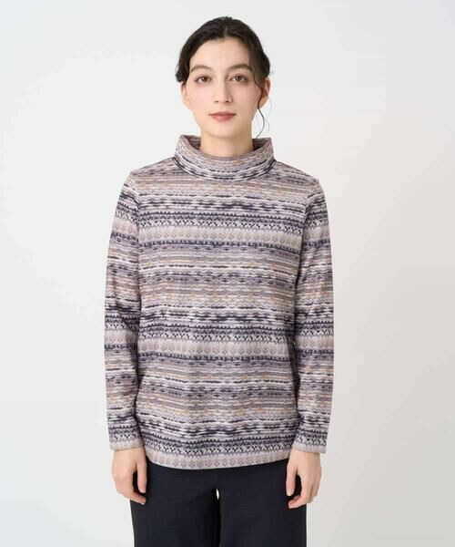 Maison de CINQ / メゾン ドゥ サンク カットソー | [日本製]編地柄プリントカットソー | 詳細3