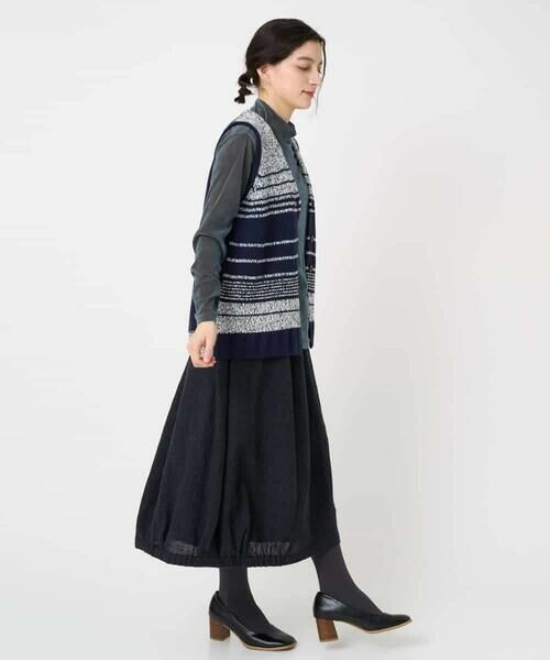 Maison de CINQ / メゾン ドゥ サンク ベスト | カスリパネルボーダーニットベスト | 詳細1