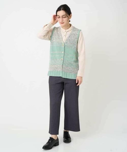 Maison de CINQ / メゾン ドゥ サンク ベスト | カスリパネルボーダーニットベスト | 詳細13