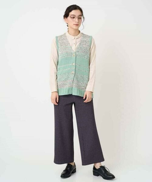 Maison de CINQ / メゾン ドゥ サンク ベスト | カスリパネルボーダーニットベスト | 詳細15