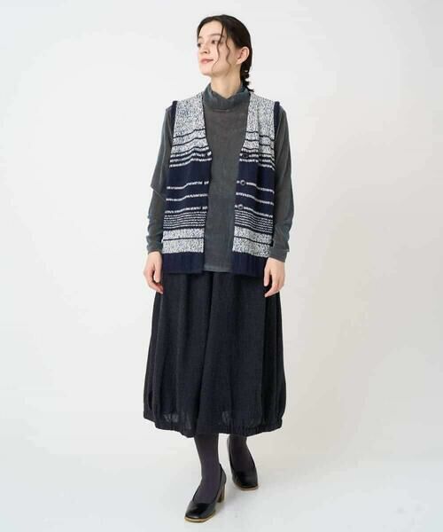 Maison de CINQ / メゾン ドゥ サンク ベスト | カスリパネルボーダーニットベスト | 詳細18