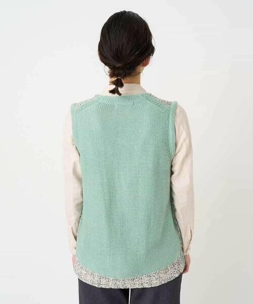 Maison de CINQ / メゾン ドゥ サンク ベスト | カスリパネルボーダーニットベスト | 詳細7