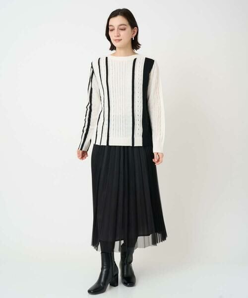 Maison de CINQ / メゾン ドゥ サンク ニット・セーター | バイカラーストライプケーブルニット | 詳細13