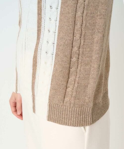 Maison de CINQ / メゾン ドゥ サンク ニット・セーター | バイカラーストライプケーブルニット | 詳細8