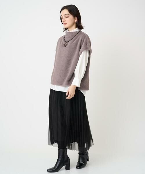 Maison de CINQ / メゾン ドゥ サンク カットソー | [日本製]ボトルネックフレンチスリーブテディベスト | 詳細10