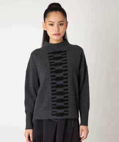 Maison de CINQ / メゾン ドゥ サンク ニット・セーター | 【小さいサイズ】幾何柄モチーフスパンコールニットプルオーバー