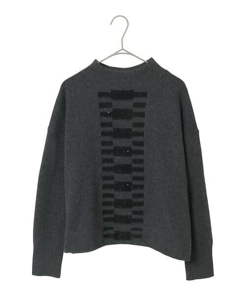 Maison de CINQ / メゾン ドゥ サンク ニット・セーター | 【小さいサイズ】幾何柄モチーフスパンコールニットプルオーバー | 詳細17