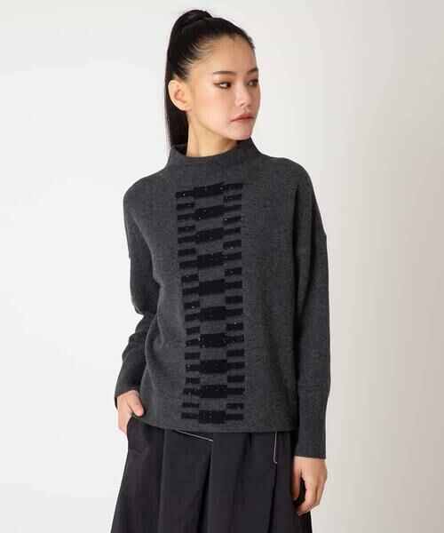 Maison de CINQ / メゾン ドゥ サンク ニット・セーター | 【小さいサイズ】幾何柄モチーフスパンコールニットプルオーバー | 詳細2