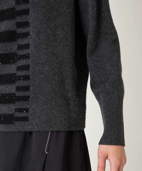 Maison de CINQ / メゾン ドゥ サンク ニット・セーター | 【小さいサイズ】幾何柄モチーフスパンコールニットプルオーバー | 詳細8