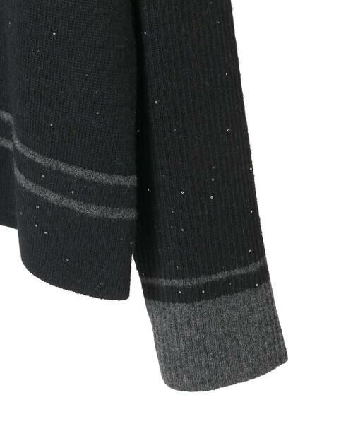 Maison de CINQ / メゾン ドゥ サンク ニット・セーター | 【小さいサイズ】ボーダーネックスパンコールニットプルオーバー | 詳細25