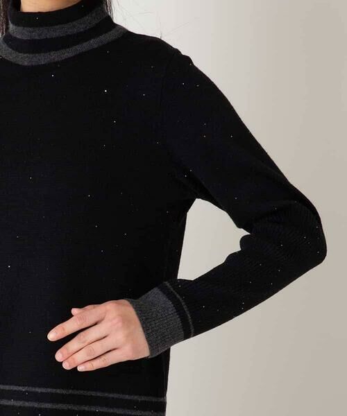 Maison de CINQ / メゾン ドゥ サンク ニット・セーター | 【小さいサイズ】ボーダーネックスパンコールニットプルオーバー | 詳細7