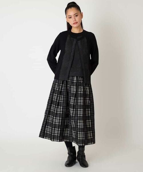 Maison de CINQ / メゾン ドゥ サンク カーディガン・ボレロ | 【小さいサイズ】レースドッキングニットカーディガン | 詳細16