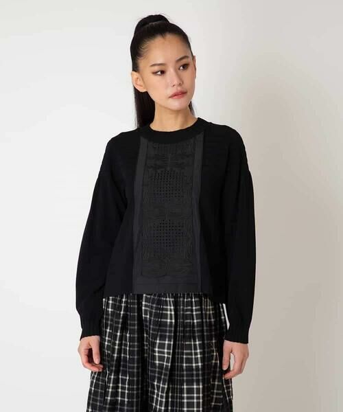 Maison de CINQ / メゾン ドゥ サンク ニット・セーター | 【小さいサイズ】レースドッキングニットプルオーバー | 詳細1