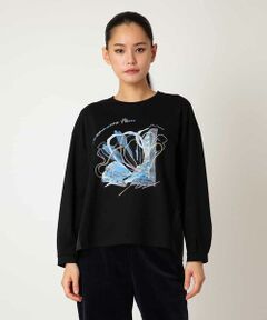 Maison de CINQ / メゾン ドゥ サンク カットソー | 【小さいサイズ】グラフィカルモチーフデザインスウェット /洗える