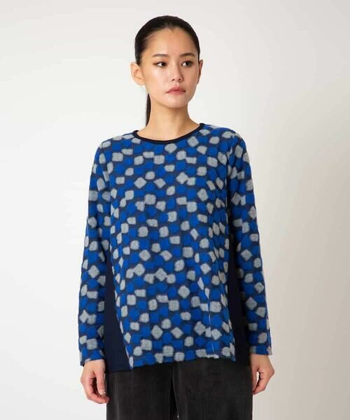 Maison de CINQ / メゾン ドゥ サンク カットソー | 【小さいサイズ】起毛ブロック切り替えデザインプルオーバー /洗える | 詳細1