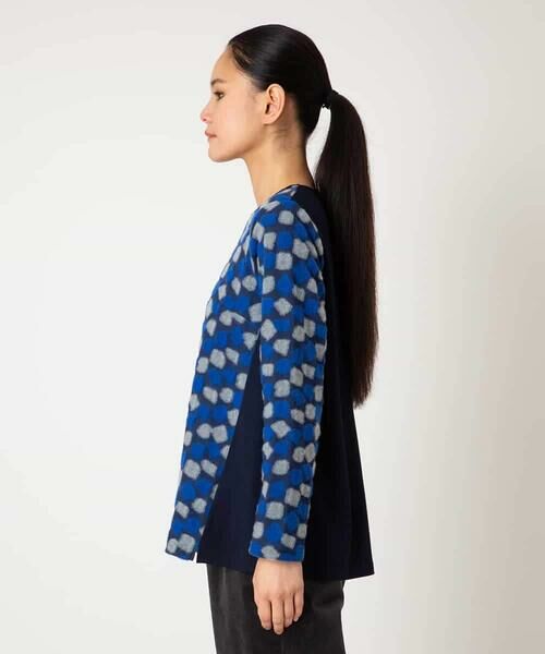 Maison de CINQ / メゾン ドゥ サンク カットソー | 【小さいサイズ】起毛ブロック切り替えデザインプルオーバー /洗える | 詳細4