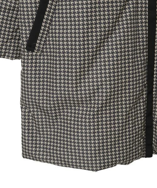 Maison de CINQ / メゾン ドゥ サンク ダウンジャケット・ベスト | 【小さいサイズ】千鳥プリントテープアクセントダウンコート | 詳細13