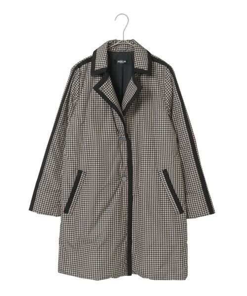 Maison de CINQ / メゾン ドゥ サンク ダウンジャケット・ベスト | 【小さいサイズ】千鳥プリントテープアクセントダウンコート | 詳細15