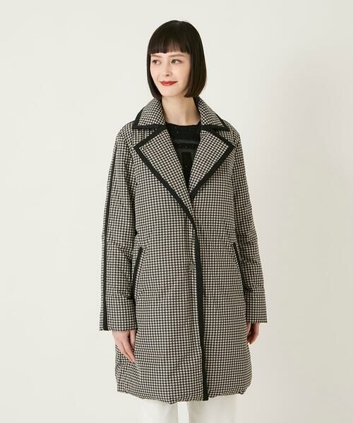 Maison de CINQ / メゾン ドゥ サンク ダウンジャケット・ベスト | 【小さいサイズ】千鳥プリントテープアクセントダウンコート | 詳細16