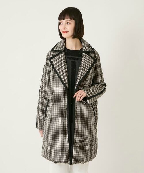 Maison de CINQ / メゾン ドゥ サンク ダウンジャケット・ベスト | 【小さいサイズ】千鳥プリントテープアクセントダウンコート | 詳細17