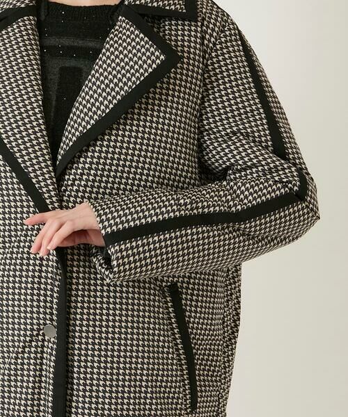 Maison de CINQ / メゾン ドゥ サンク ダウンジャケット・ベスト | 【小さいサイズ】千鳥プリントテープアクセントダウンコート | 詳細23