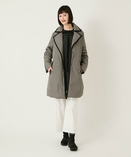 Maison de CINQ / メゾン ドゥ サンク ダウンジャケット・ベスト | 【小さいサイズ】千鳥プリントテープアクセントダウンコート | 詳細5
