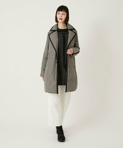 Maison de CINQ / メゾン ドゥ サンク ダウンジャケット・ベスト | 【小さいサイズ】千鳥プリントテープアクセントダウンコート | 詳細6