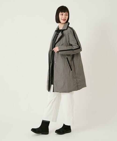 Maison de CINQ / メゾン ドゥ サンク ダウンジャケット・ベスト | 【小さいサイズ】千鳥プリントテープアクセントダウンコート | 詳細7