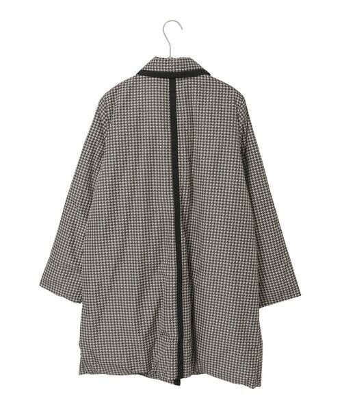 Maison de CINQ / メゾン ドゥ サンク ダウンジャケット・ベスト | 【小さいサイズ】千鳥プリントテープアクセントダウンコート | 詳細9