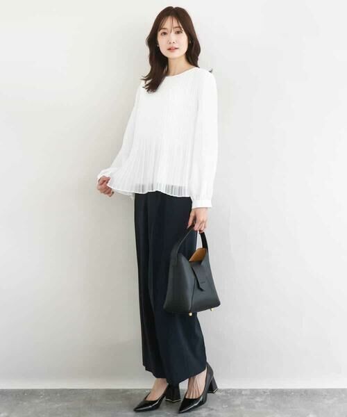 Maison de CINQ / メゾン ドゥ サンク シャツ・ブラウス | 【小さいサイズ】プリーツデザインブラウス/洗える | 詳細1