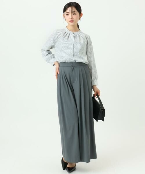 Maison de CINQ / メゾン ドゥ サンク シャツ・ブラウス | 【小さいサイズ】幾何柄バンドカラーブラウス/洗濯機で洗える | 詳細17