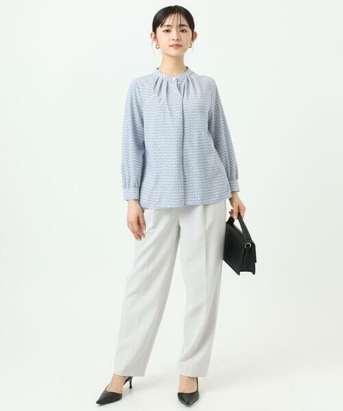 Maison de CINQ / メゾン ドゥ サンク シャツ・ブラウス | 【小さいサイズ】幾何柄バンドカラーブラウス/洗濯機で洗える | 詳細18