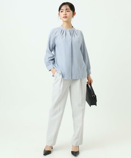 Maison de CINQ / メゾン ドゥ サンク シャツ・ブラウス | 【小さいサイズ】幾何柄バンドカラーブラウス/洗濯機で洗える | 詳細19