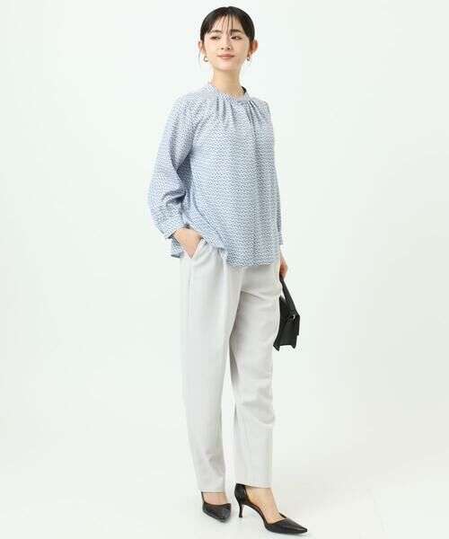 Maison de CINQ / メゾン ドゥ サンク シャツ・ブラウス | 【小さいサイズ】幾何柄バンドカラーブラウス/洗濯機で洗える | 詳細20