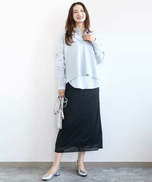 Maison de CINQ / メゾン ドゥ サンク シャツ・ブラウス | 【小さいサイズ】コットン混ベーシックシャツ（ストライプ）/接触冷感/防シワ/洗濯機で洗える | 詳細11