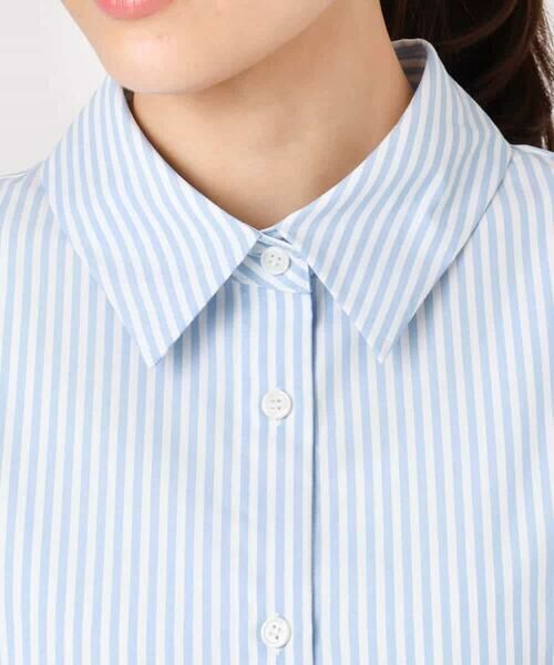 Maison de CINQ / メゾン ドゥ サンク シャツ・ブラウス | 【小さいサイズ】コットン混ベーシックシャツ（ストライプ）/接触冷感/防シワ/洗濯機で洗える | 詳細15