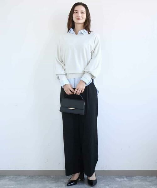 Maison de CINQ / メゾン ドゥ サンク シャツ・ブラウス | 【小さいサイズ】コットン混ベーシックシャツ（ストライプ）/接触冷感/防シワ/洗濯機で洗える | 詳細4