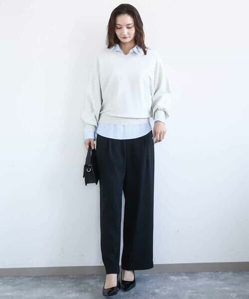 Maison de CINQ / メゾン ドゥ サンク シャツ・ブラウス | 【小さいサイズ】コットン混ベーシックシャツ（ストライプ）/接触冷感/防シワ/洗濯機で洗える | 詳細5