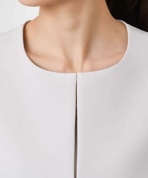 Maison de CINQ / メゾン ドゥ サンク ノーカラージャケット | 【小さいサイズ】ダブルクロス テントラインノーカラージャケット/セットアップ対応/防シワ/ストレッチ/洗える | 詳細10