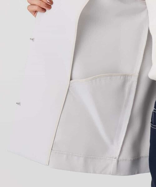 Maison de CINQ / メゾン ドゥ サンク ノーカラージャケット | 【小さいサイズ】ダブルクロス テントラインノーカラージャケット/セットアップ対応/防シワ/ストレッチ/洗える | 詳細16