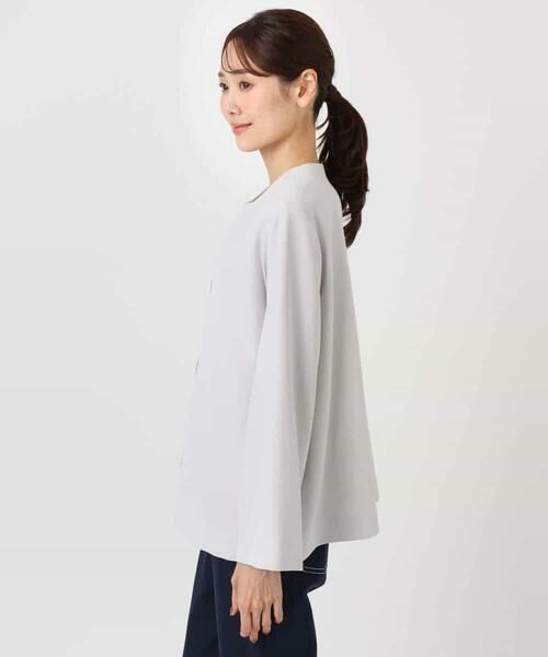 Maison de CINQ / メゾン ドゥ サンク ノーカラージャケット | 【小さいサイズ】ダブルクロス テントラインノーカラージャケット/セットアップ対応/防シワ/ストレッチ/洗える | 詳細8