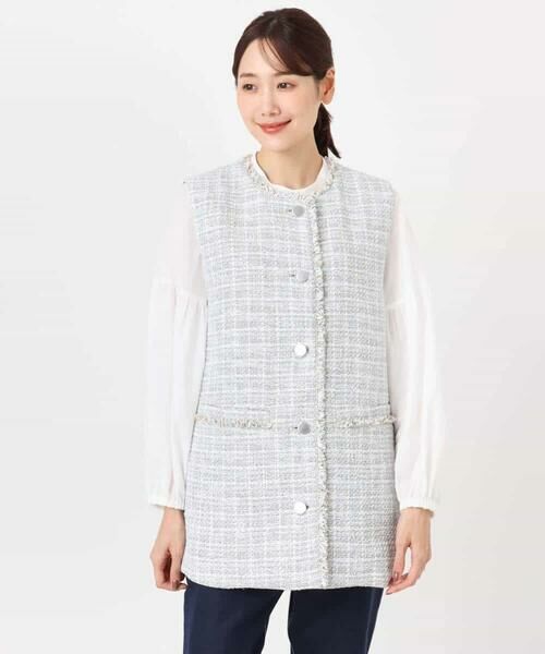 Maison de CINQ / メゾン ドゥ サンク ベスト | 【小さいサイズ】ツイードジレ/洗える | 詳細15