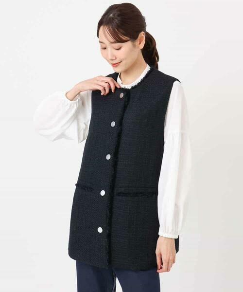 Maison de CINQ / メゾン ドゥ サンク ベスト | 【小さいサイズ】ツイードジレ/洗える | 詳細24
