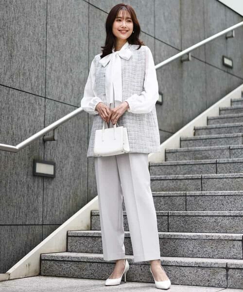 Maison de CINQ / メゾン ドゥ サンク チノ・ワークパンツ | 【小さいサイズ】ダブルクロス テーパードパンツ/セットアップ対応/防シワ/ストレッチ/洗える | 詳細10